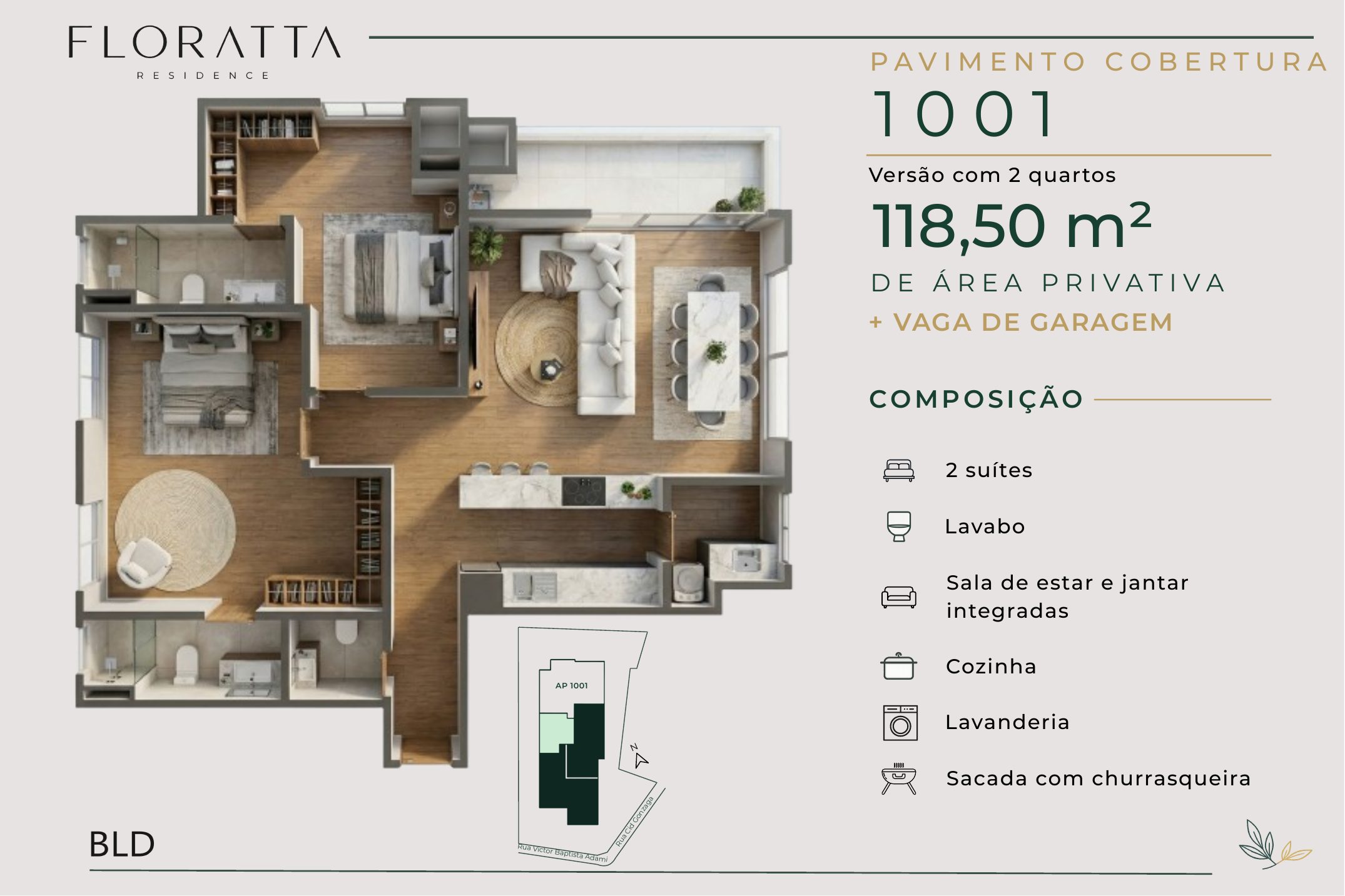 Cobertura 1001 - 2 quartos