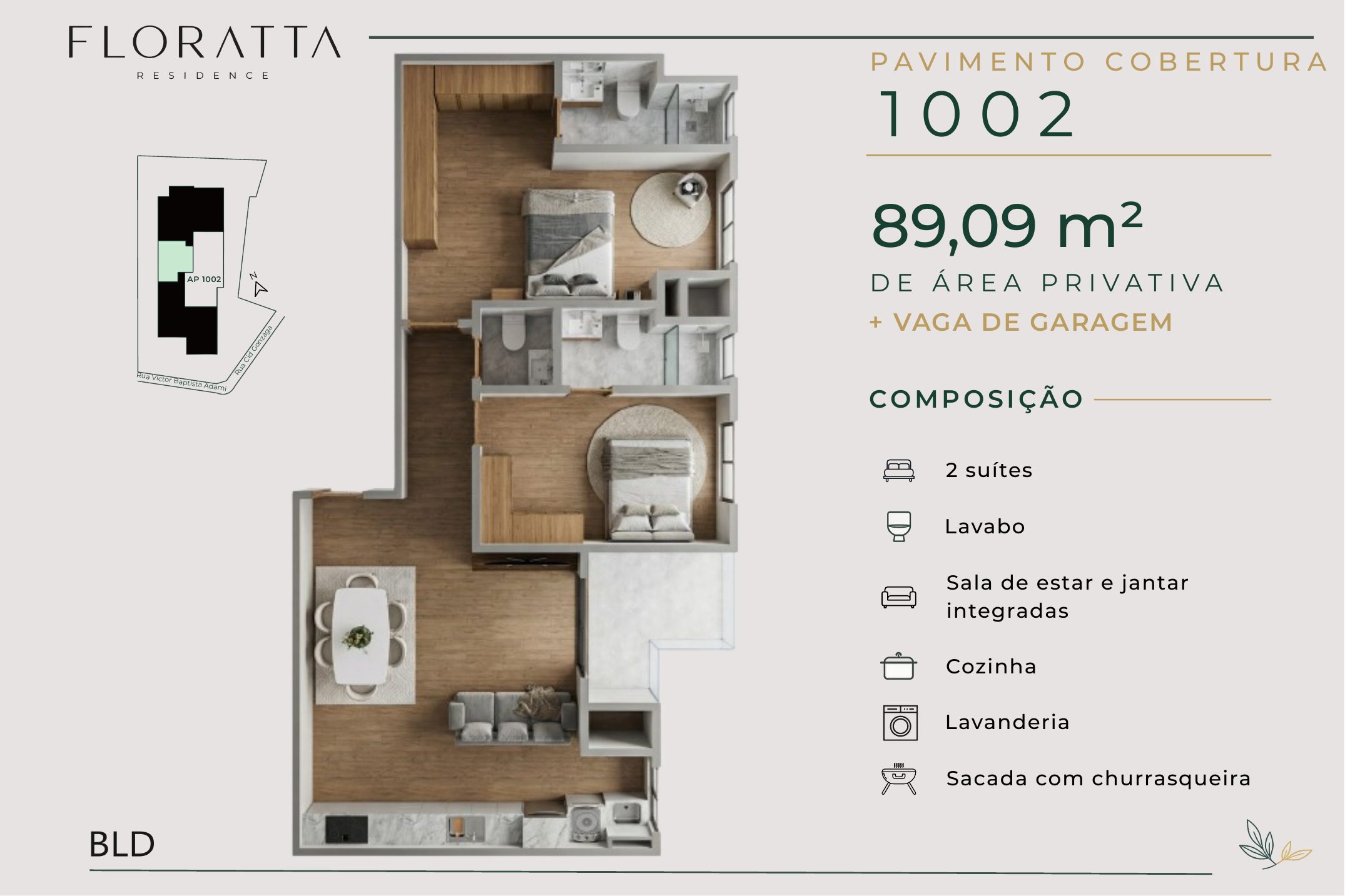 Cobertura 1002 - 2 quartos