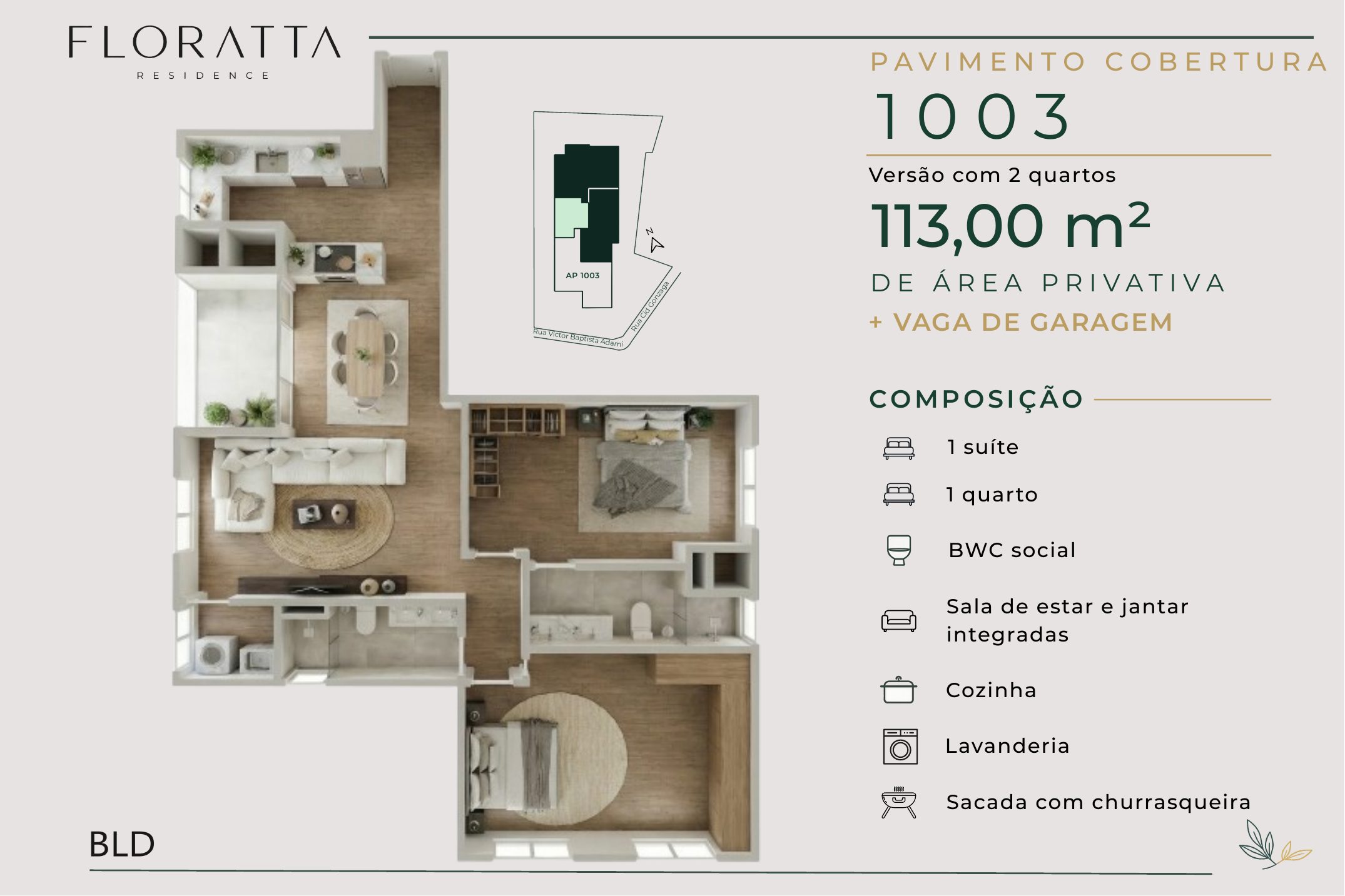 Cobertura 1003 - 2 quartos